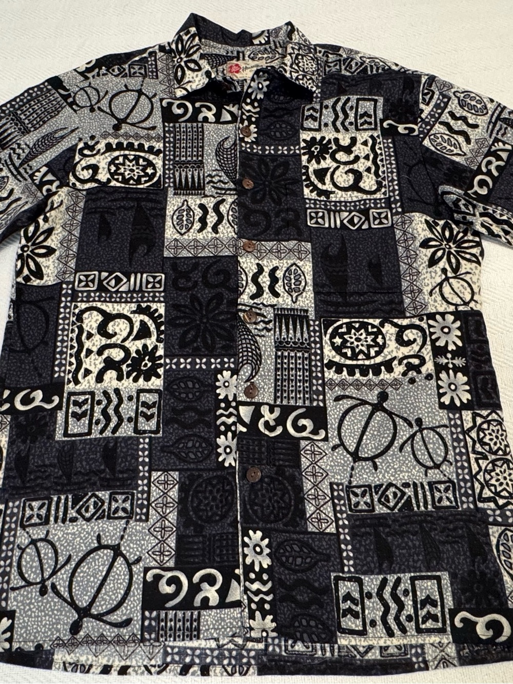 Hilo Hattie Vintage Bark Cloth Hawaiian Button-Down Shirt